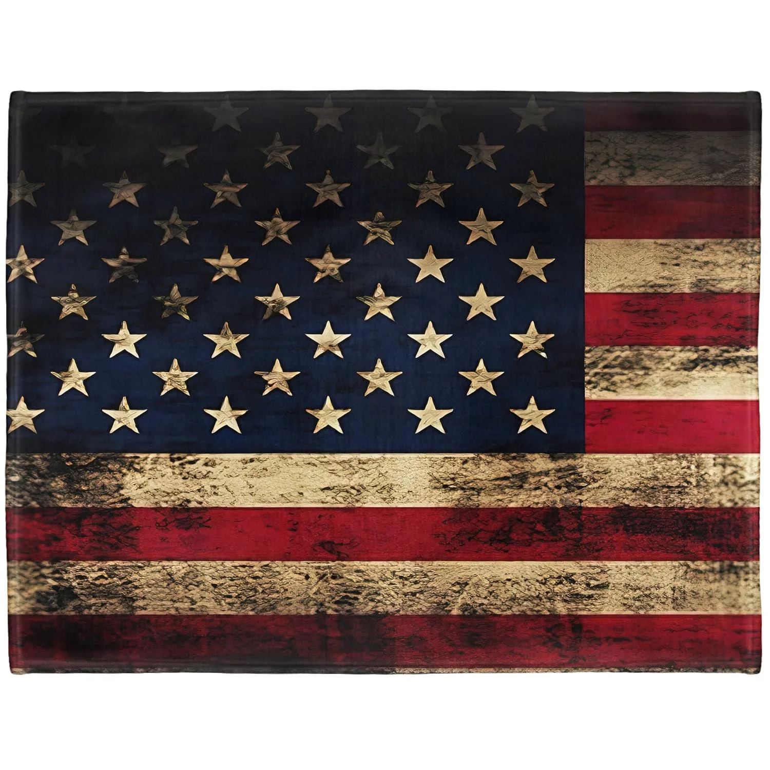 Одеяло YISUMEI Фланель Мягкое флисовое одеяло для кровати 150 x 200 см Винтажный американский флаг Гранж, фото №1