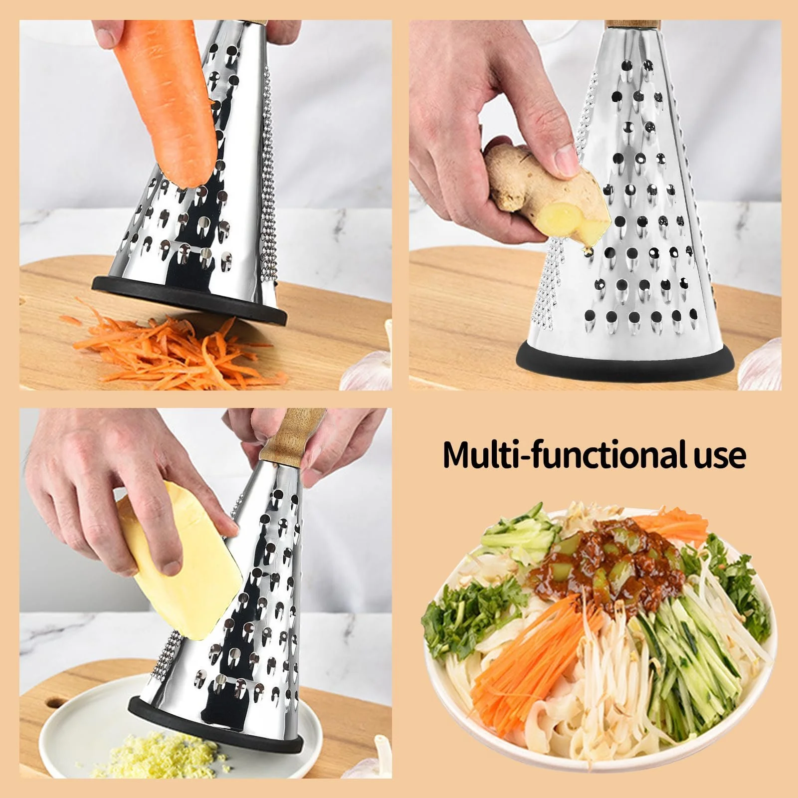 Терка кухонна з мискою з натурального дерева, преміум, фото №5 Терка кухонна з мискою з натурального дерева, преміум, фото №5