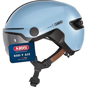 Шлем ABUS City HUD-Y ACE с козырьком и магнитной перезаряжаемой светодиодной задней подсветкой - Фото 1