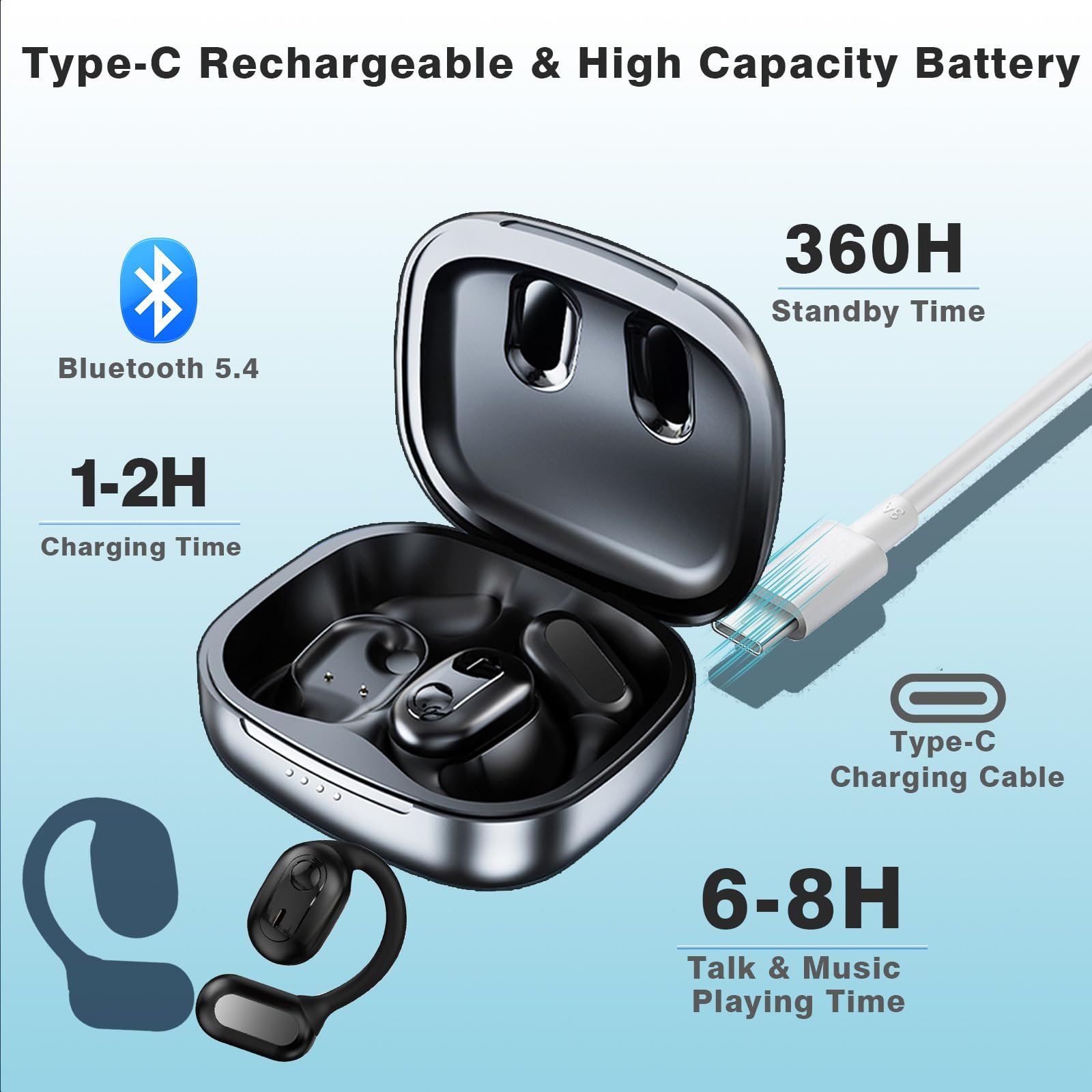 Наушники-переводчики AI 4-в-1, Bluetooth 5.4, для изучения, фото №8