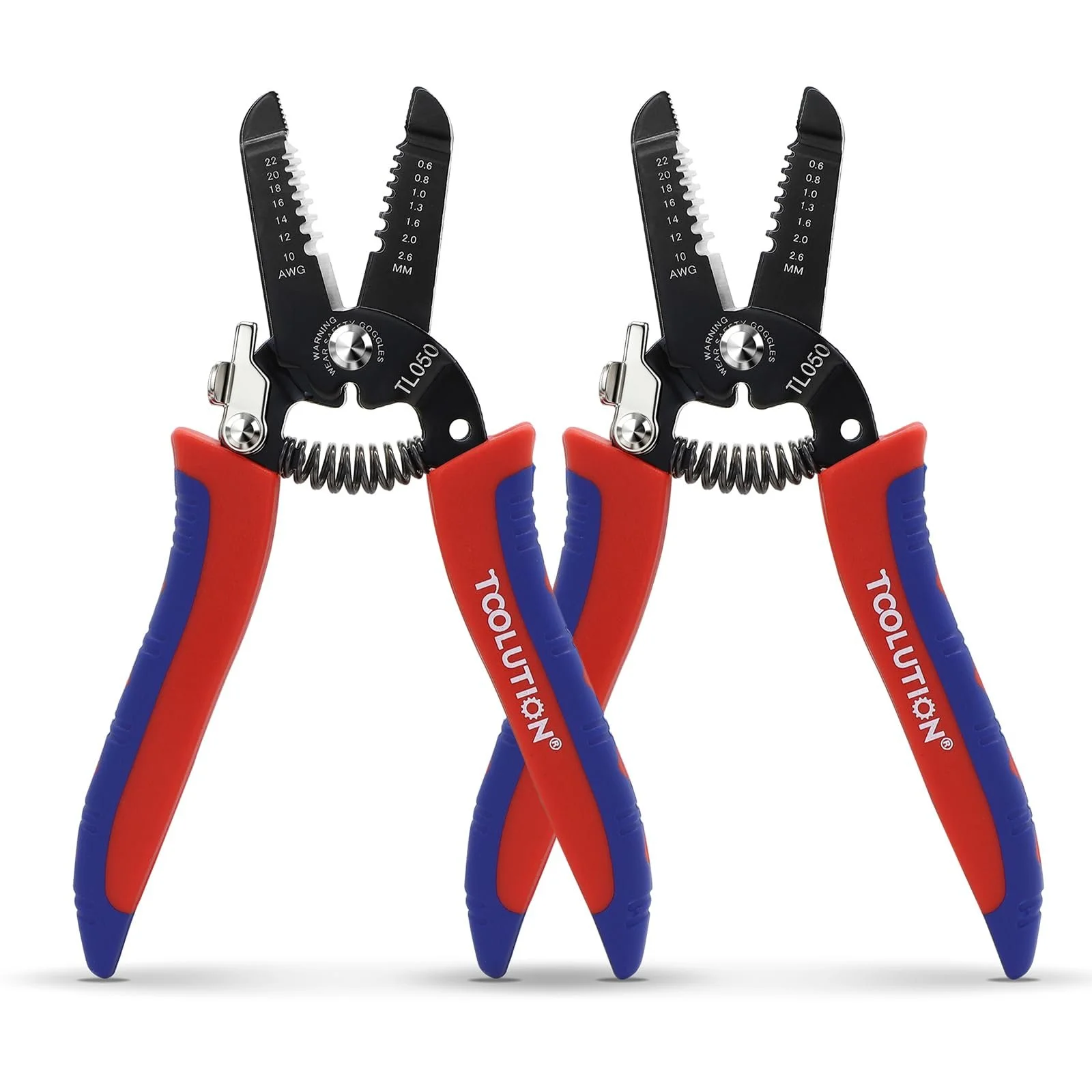 Стриппер и кусачки для проводов 10-22AWG набор 2 шт. с фиксатором, фото №1