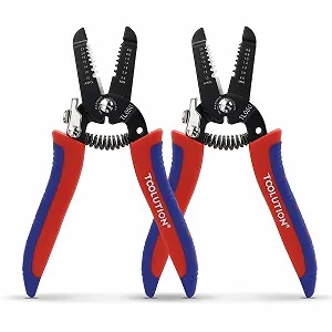 Стриппер и кусачки для проводов 10-22AWG набор 2 шт. с фиксатором - Фото 1