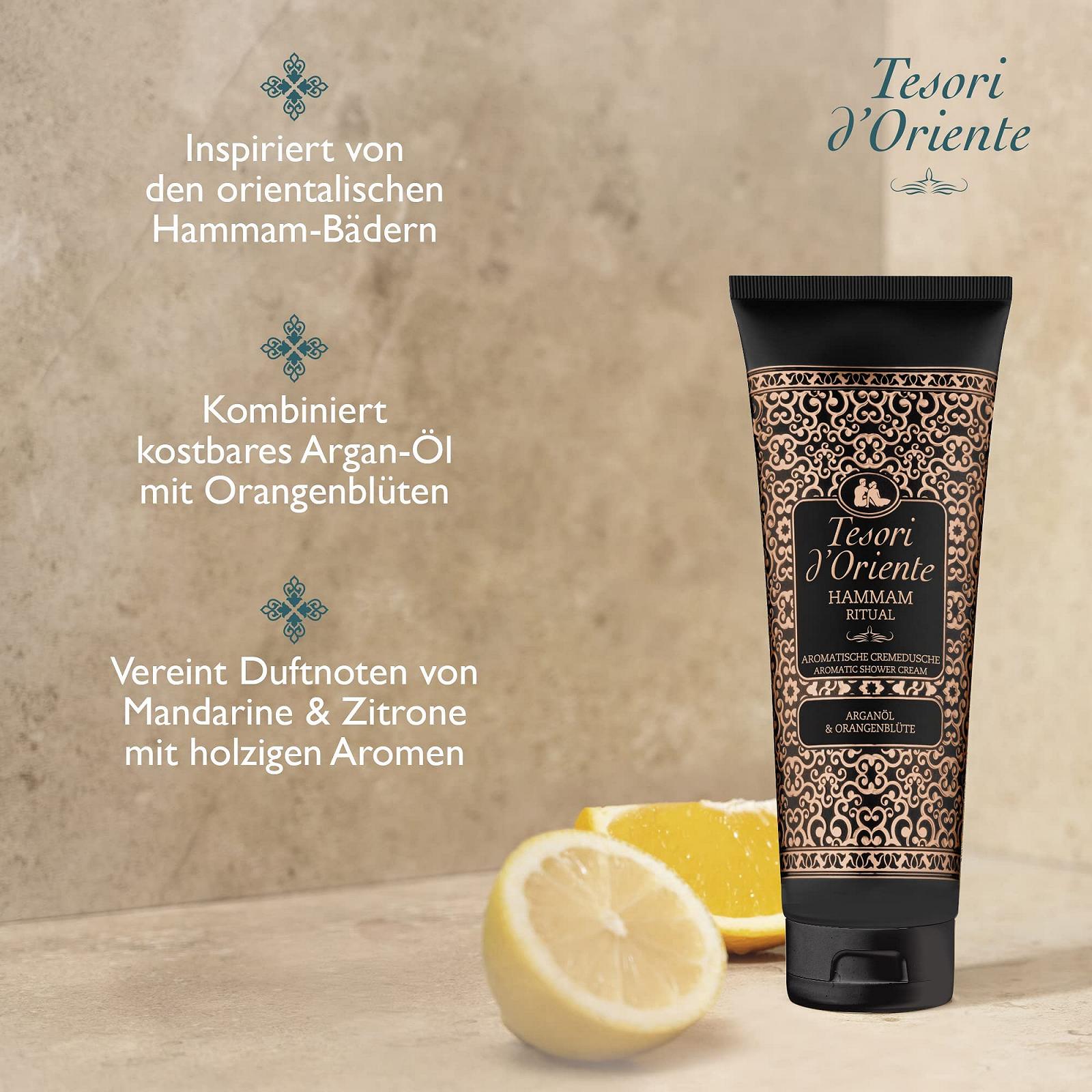 Крем-гель для душа TESORI D'ORIENTE Hammam Аргановое масло и цветы апельсина 250 мл, фото №5
