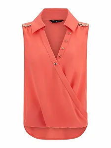 Топ Marciano жіночий 3GGH21 8592Z A60K Червоний, Коралові півонії, S - Фото 1