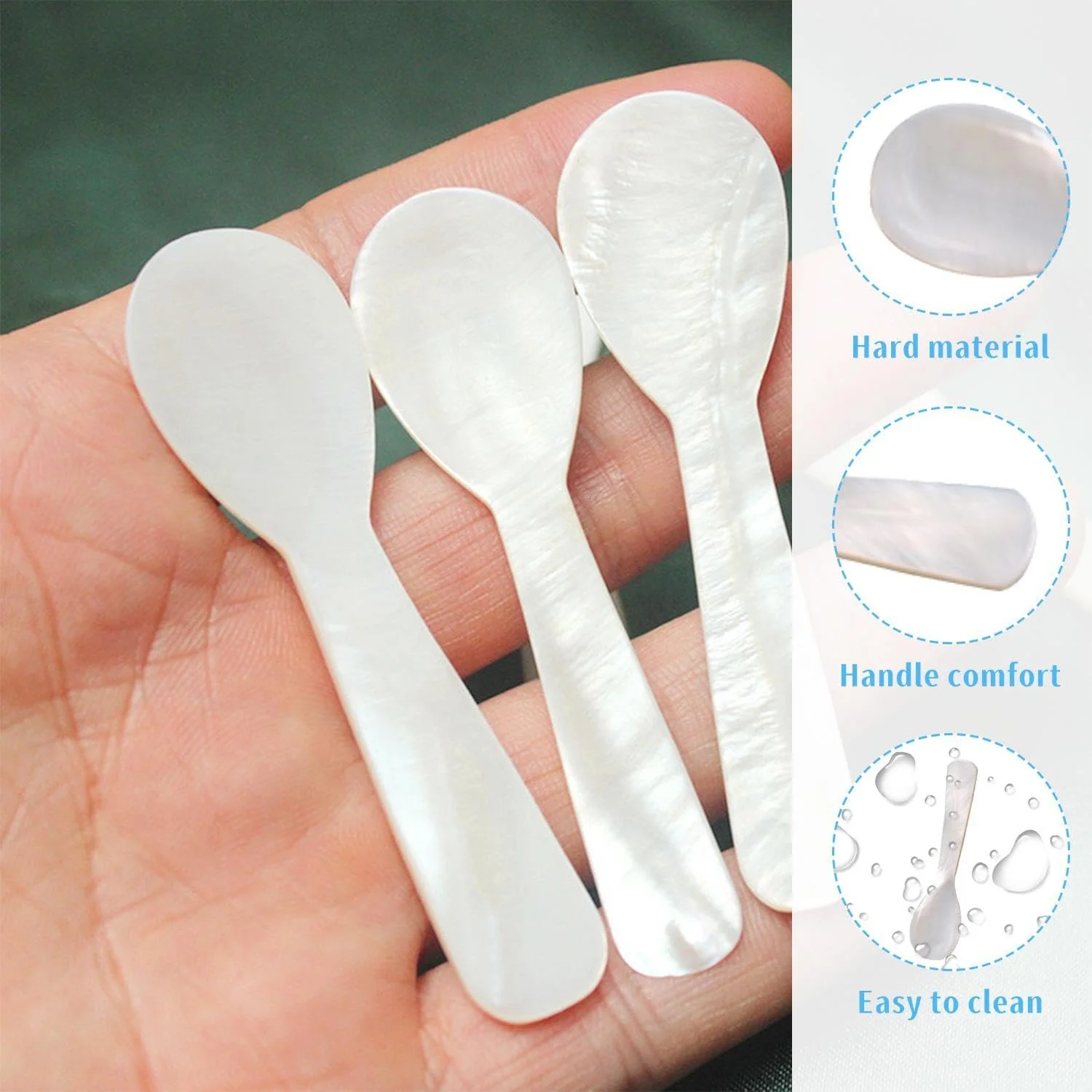 Ложки из ракушек 4 шт, ложка для икры, кофейная ложка, многоразовая ложка, креативная ложка из бисера ручной работы, набор для кухонного стола, фото №3