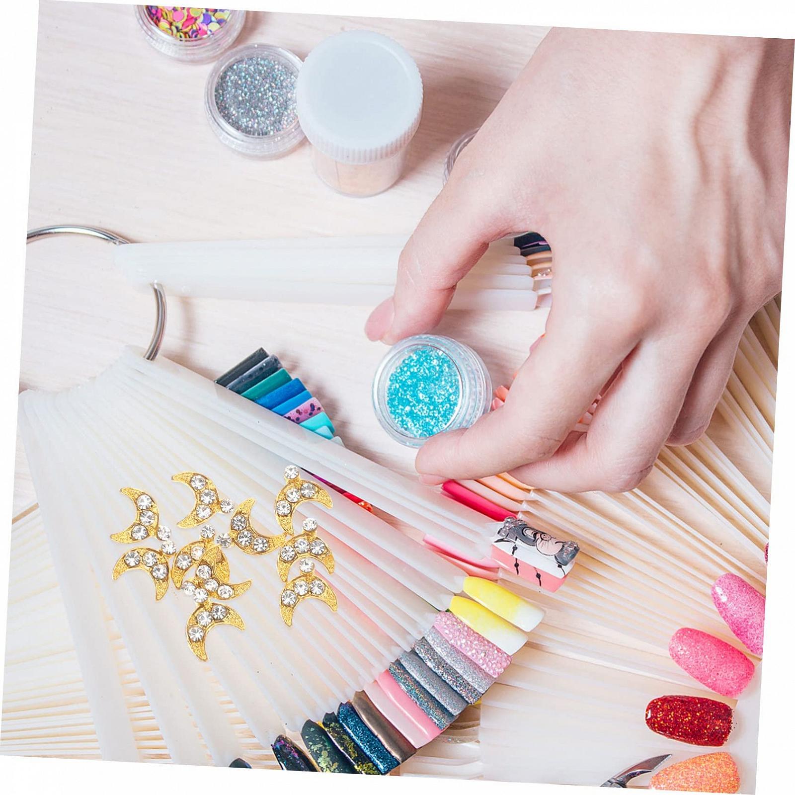 Украшения для ногтей FRCOLOR Луна и звезды 150шт. Аксессуары для маникюра Блестящие украшения для творческого дизайна ногтей, фото №3