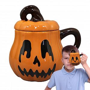 Кухоль Teksome Гарбуз Керамічний з кришкою 350 мл - Фото 1