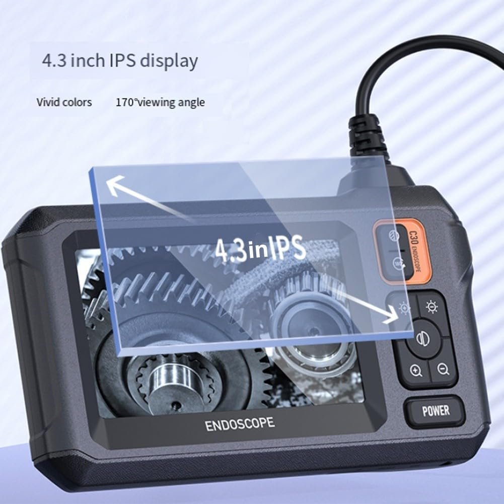 Эндоскоп Oniissy 4.3" IPS экран, промышленный, 1080P HD, 8 LED, 8 мм объектив 2,7 см, IP67 водонепроницаемая камера, фото №4