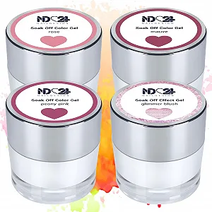 Гель-лак ND24 Premium Bundle Vintage Pink Soak Off Gel Collection Высокопигментированный UV LED Коллекция Насыщенный цвет 4 x 10 г - Фото 1