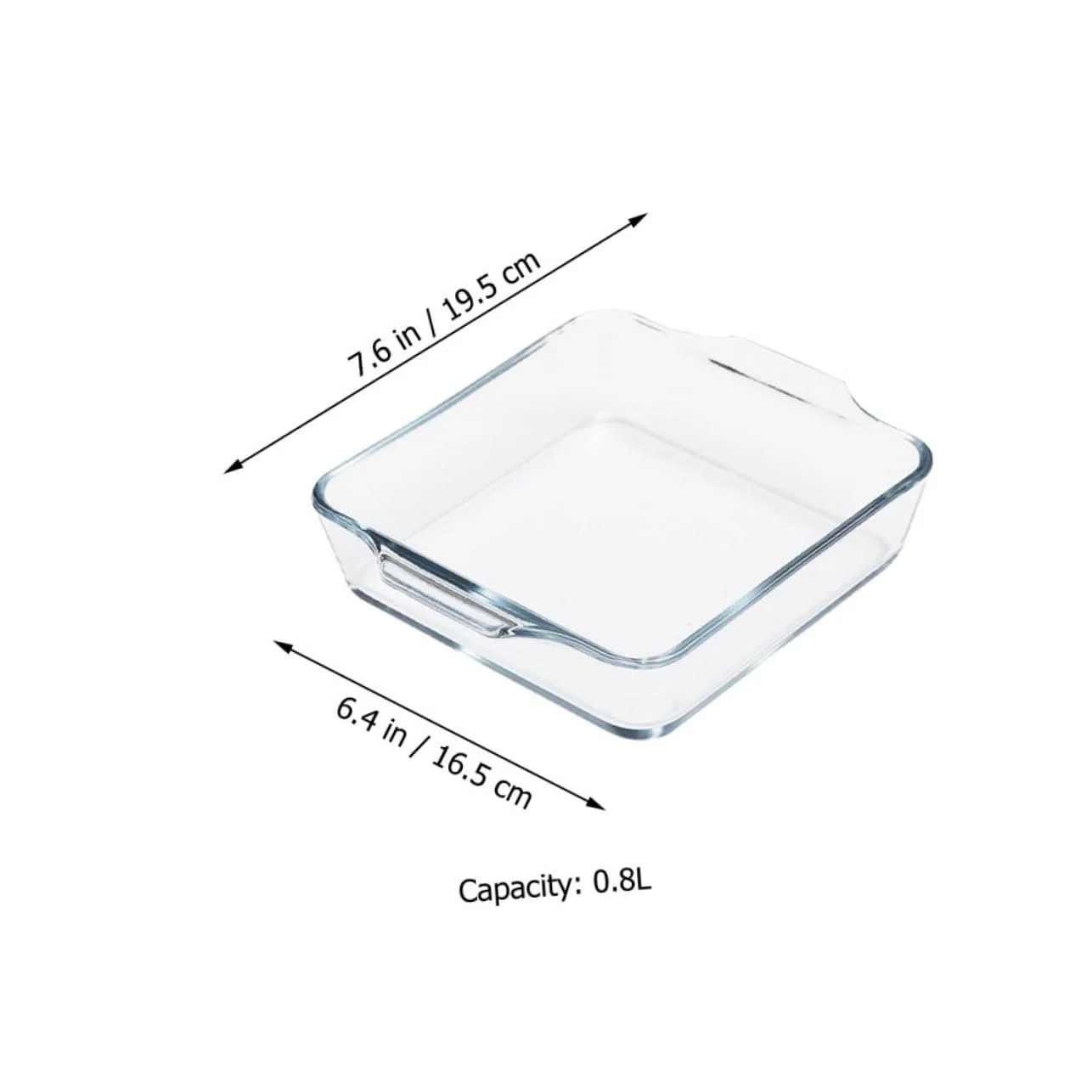 Форма для запекания стеклянная термостойкая с двойными ручками для духовки и микроволновой печи, фото №2