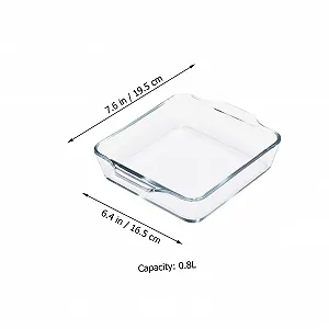 Форма для запекания стеклянная термостойкая с двойными ручками для духовки и микроволновой печи synthetic.ua - Фото 1