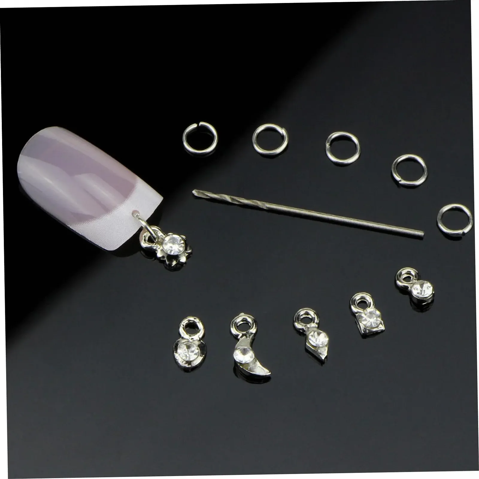 Украшения для ногтей 2 набора Кольца-гвоздики для ногтей Драгоценности для ногтей Большие драгоценности для ногтей Ювелирные изделия для пирсинга ногтей Украшения для ногтей, фото №2