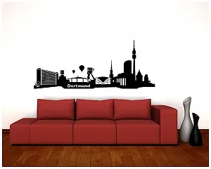 Наклейка настінна Samunshi Dortmund Skyline 100 x 40 см Середньо-сірий synthetic.ua - Фото 1
