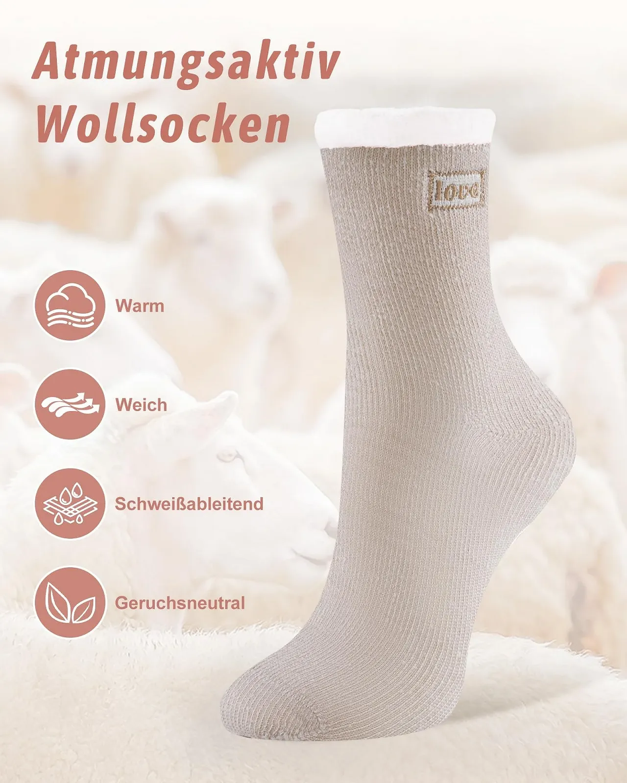 Теплі шкарпетки для жінок Cuddly Socks, пухнасті вовняні шкарпетки, 2 пари, розмір 36-42, фото №6