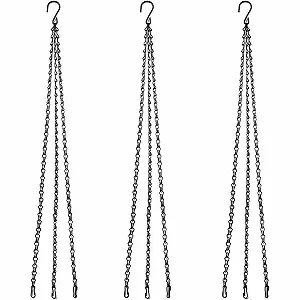 Цепи для подвесных корзин набор из 3 шт. металлические 3-рядные 76 см - Фото 1