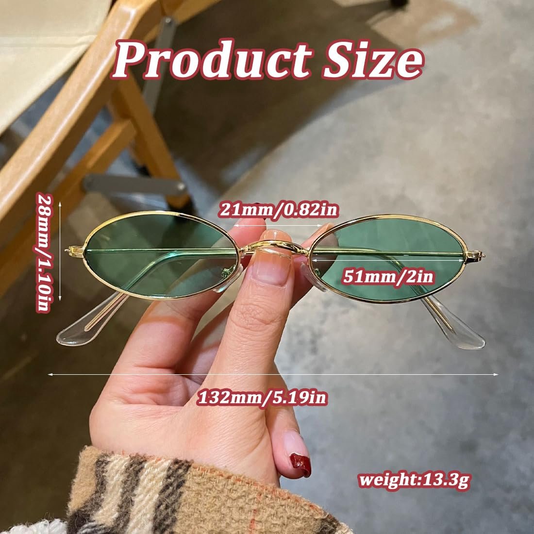 Вінтажні сонцезахисні окуляри овальні металеві 2 шт, фото №2