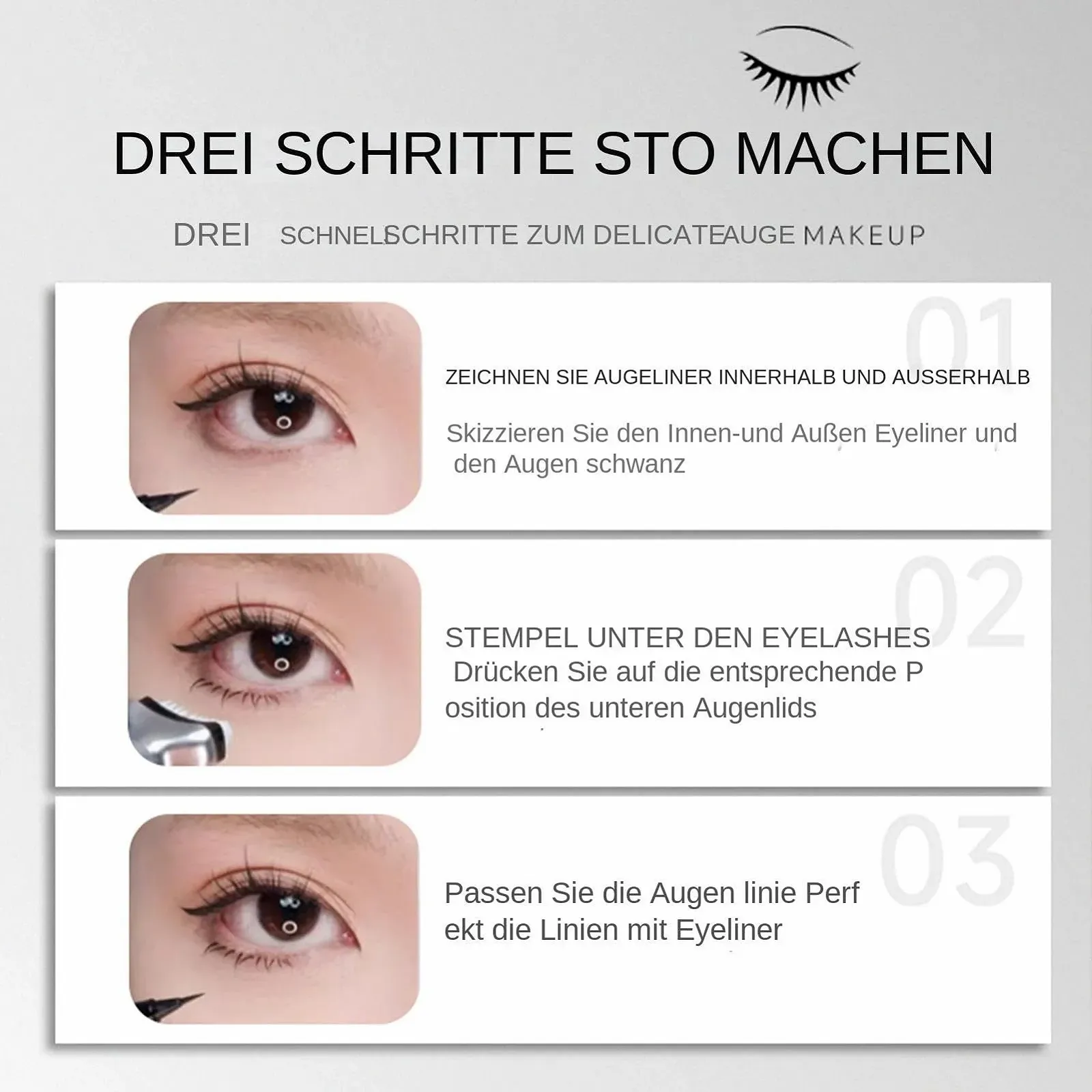 Штамп для нижніх вій 2 в 1 Набір водостійкої підводки для очей, фото №5 Штамп для нижніх вій 2 в 1 Набір водостійкої підводки для очей, фото №5