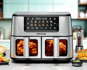 Двойная мультипечь ROMMELSBACHER FRH 2650 2 корзины по 5.5 л 40-230°C 12 программ смотровое окно PFAS-Free цена на synthetic.ua - Фото 1 Двойная мультипечь ROMMELSBACHER FRH 2650 2 корзины по 5.5 л 40-230°C 12 программ смотровое окно PFAS-Free synthetic.ua - Фото 1