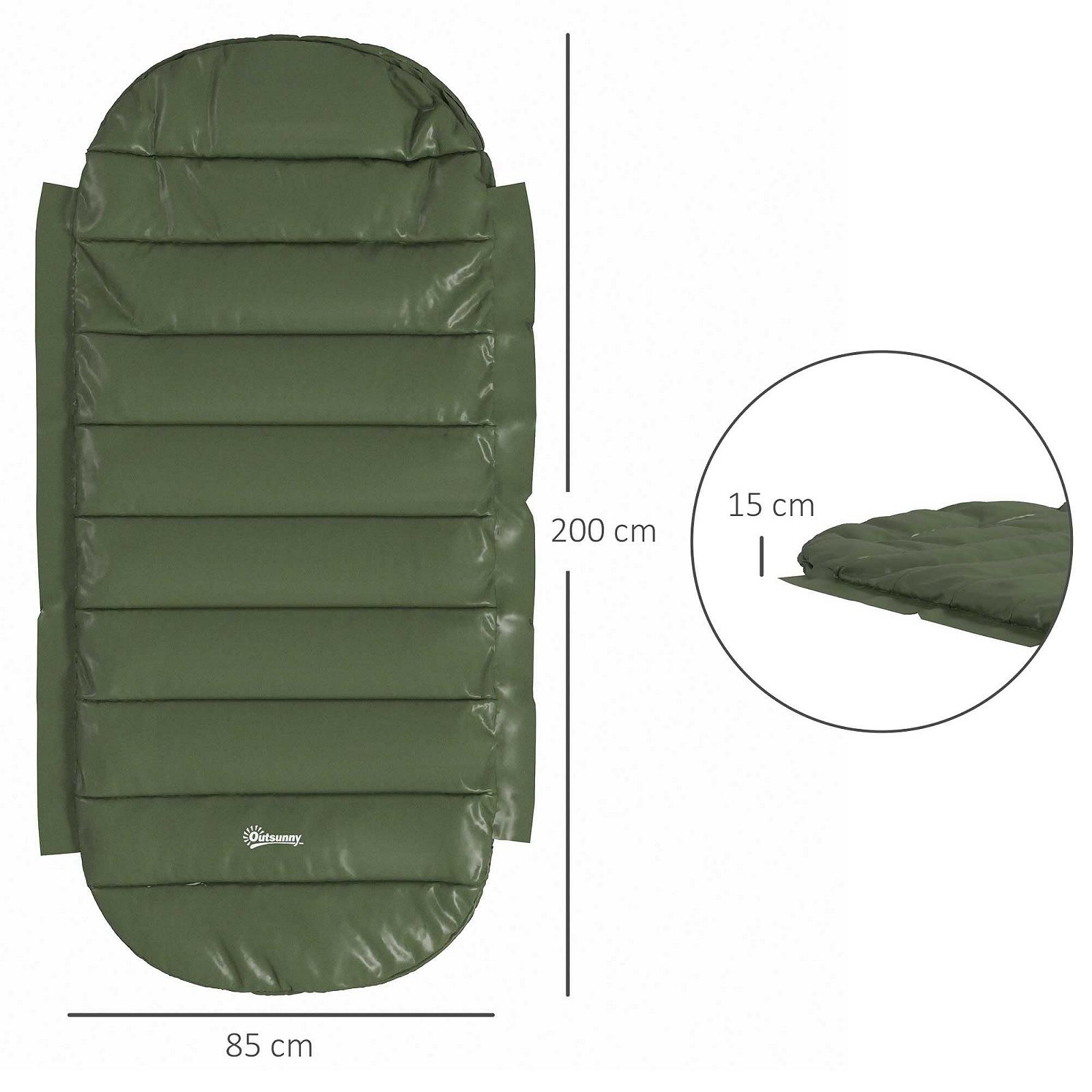 Спальний мішок Outsunny Blanket 3-4 сезони для дорослих компактний з чохлом, зелений, фото №5