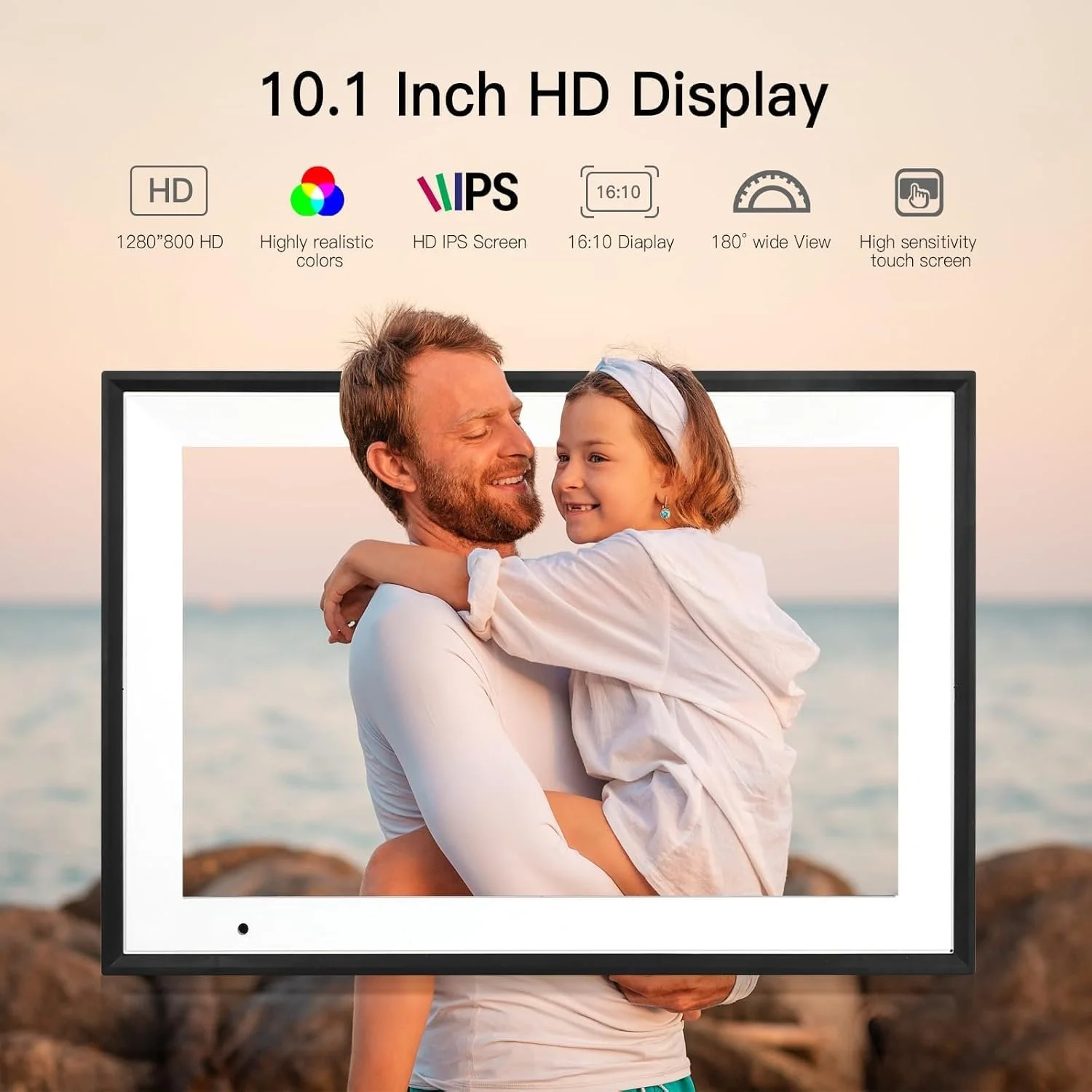 Цифровая фоторамка humblestead 10.1 дюйма 32 GB WiFi 1280 x 800 HD Сенсорный экран Автоповорот Black, фото №4