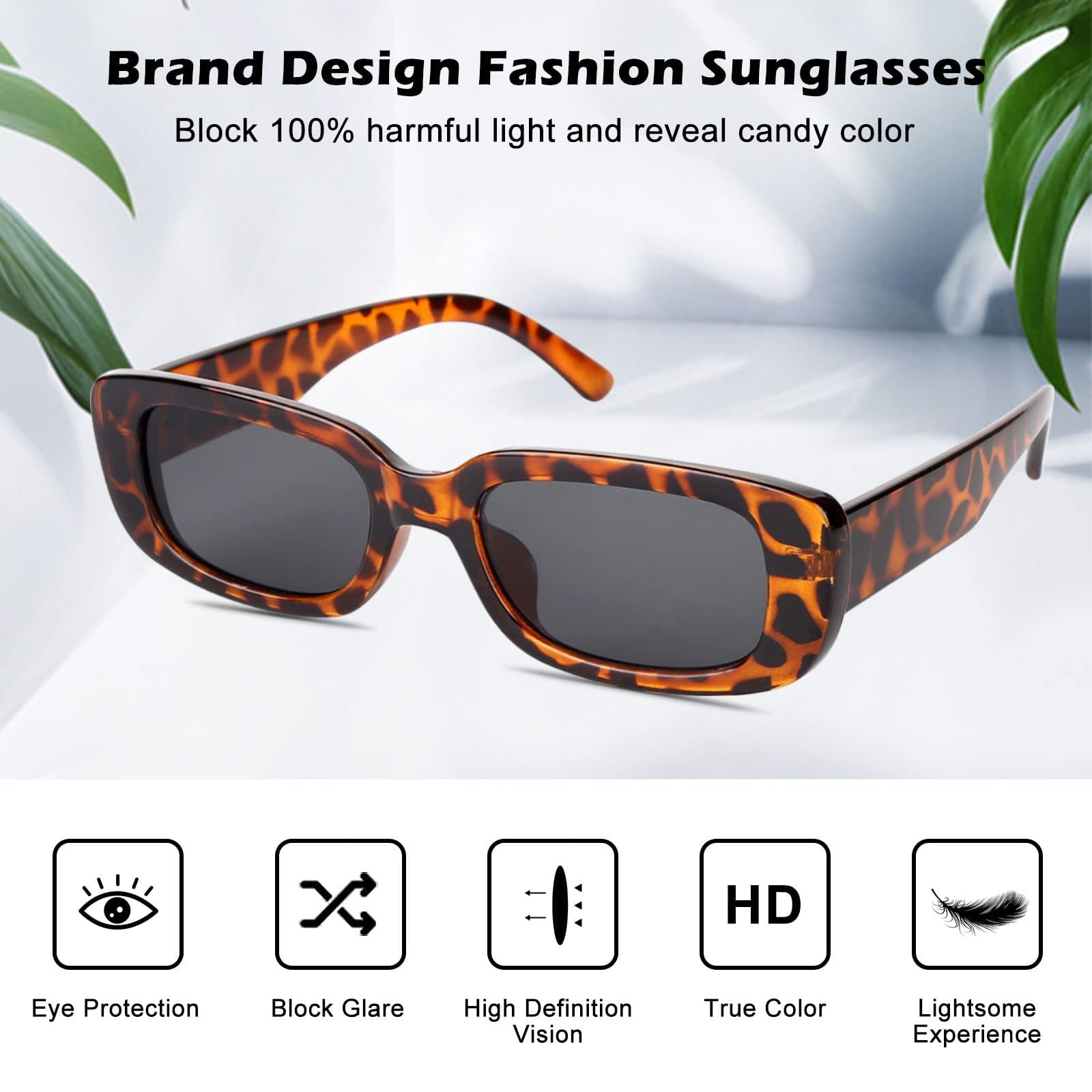 Набір сонцезахисних окулярів прямокутної форми, 12 шт, фото №4