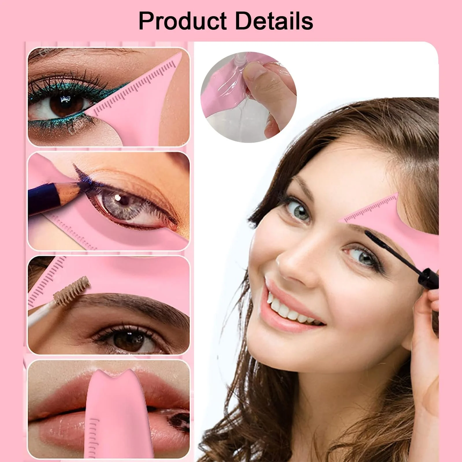 Набір Dfuqanb з 2 силіконових трафаретів для підводки очей для початківців, фото №4