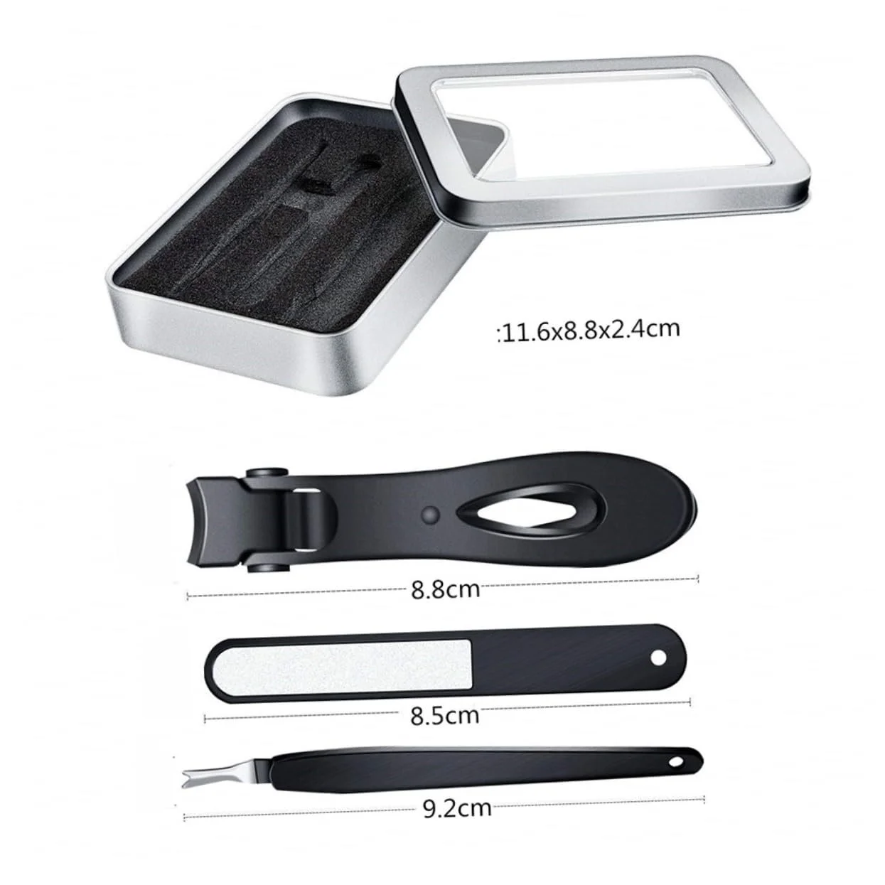 Набор кусачек для ногтей Healvian 9 шт. Из нержавеющей стали Черный, фото №4