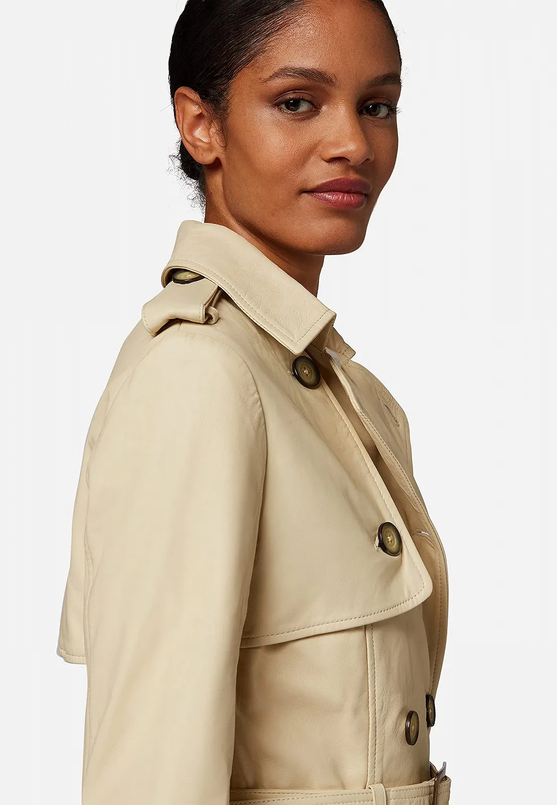 Шкіряне пальто RICANO Gloria Slim Fit з поясом, фото №4 Шкіряне пальто RICANO Gloria Slim Fit з поясом, фото №4