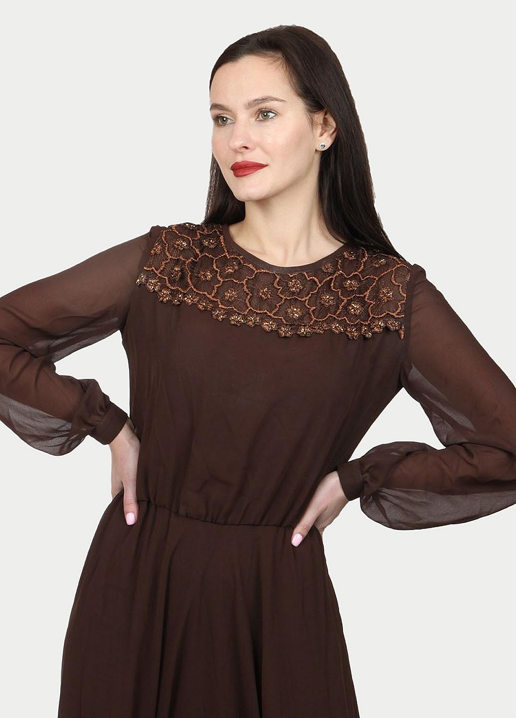 Платье Enna Levoni S Коричневый (ND-13005-Brown), фото №5