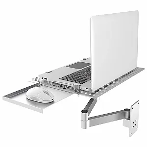 Підставка для ноутбука з підставкою для миші, 3-осьове обертання, платформа з охолоджуючими отворами з алюмінієвого сплаву - Фото 1