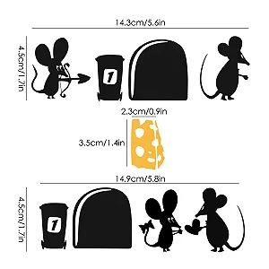 Наклейки на стіну Мишача нора Декоративні 2 шт. synthetic.ua - Фото 1