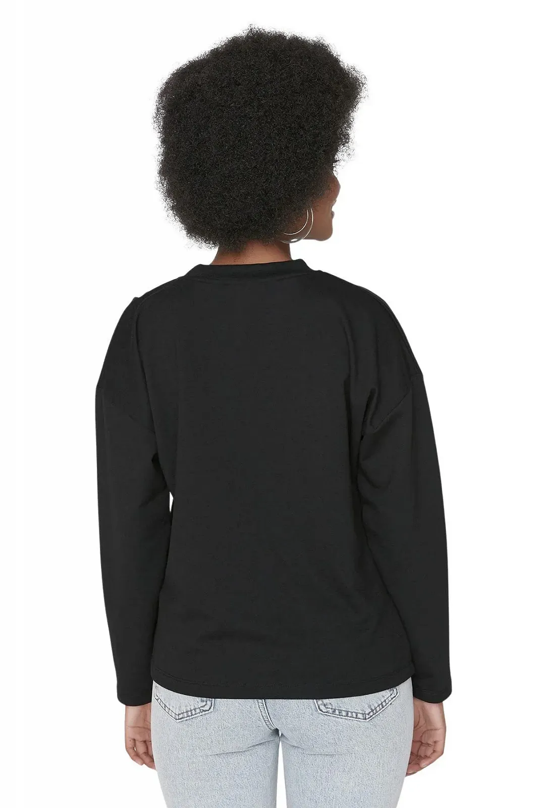 Женский свитшот TRENDYOL с круглым вырезом, однотонный, асимметричный, фото №5 Женский свитшот TRENDYOL с круглым вырезом, однотонный, асимметричный, фото №5