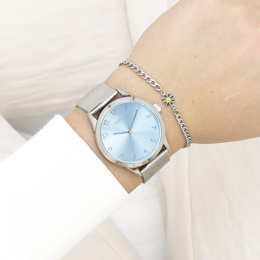 Часы женские Oozoo Timepieces с сетчатым ремешком, аналоговые, круглый корпус 40 мм, фото №3 Часы женские Oozoo Timepieces с сетчатым ремешком, аналоговые, круглый корпус 40 мм, фото №3