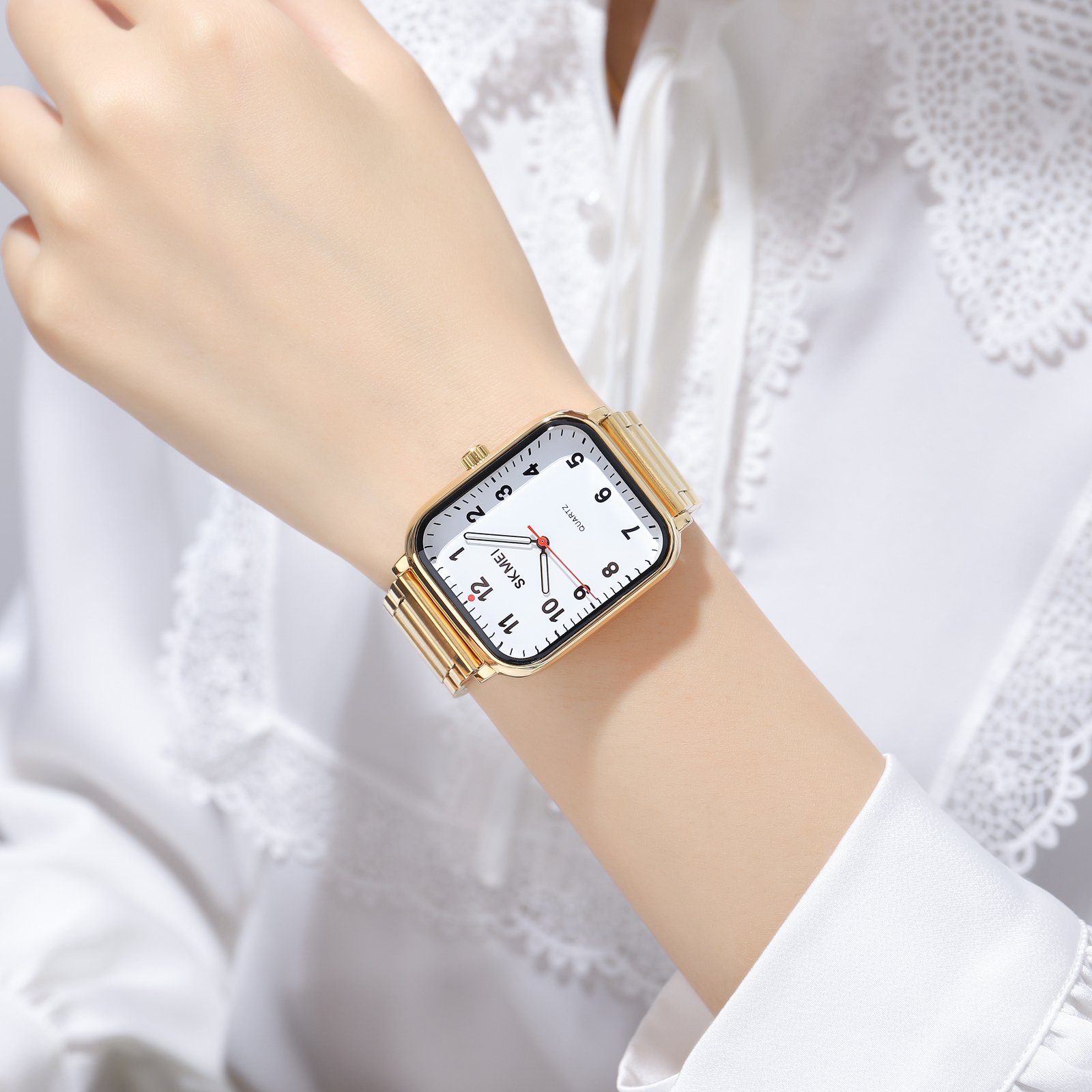 Годинник Skmei 1954GDWT Gold-White SALE, фото №3