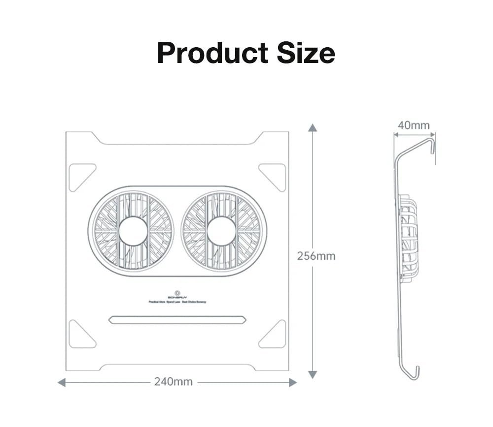 Охладитель для ноутбука Алюминиевый сплав Два вентилятора Разъем Type-C Cерый, фото №2 Охладитель для ноутбука Алюминиевый сплав Два вентилятора Разъем Type-C Cерый, фото №2
