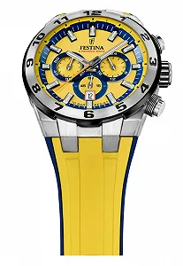 Чоловічий годинник Chrono Bike Festina Синій з гумовим ремінцем synthetic.ua - Фото 1