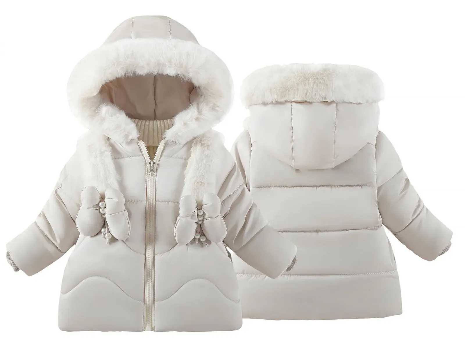 Зимняя куртка AIEOE для девочек, Длинная куртка, Легкая стеганая куртка, Зимняя куртка для девочек 1-5 лет, фото №1