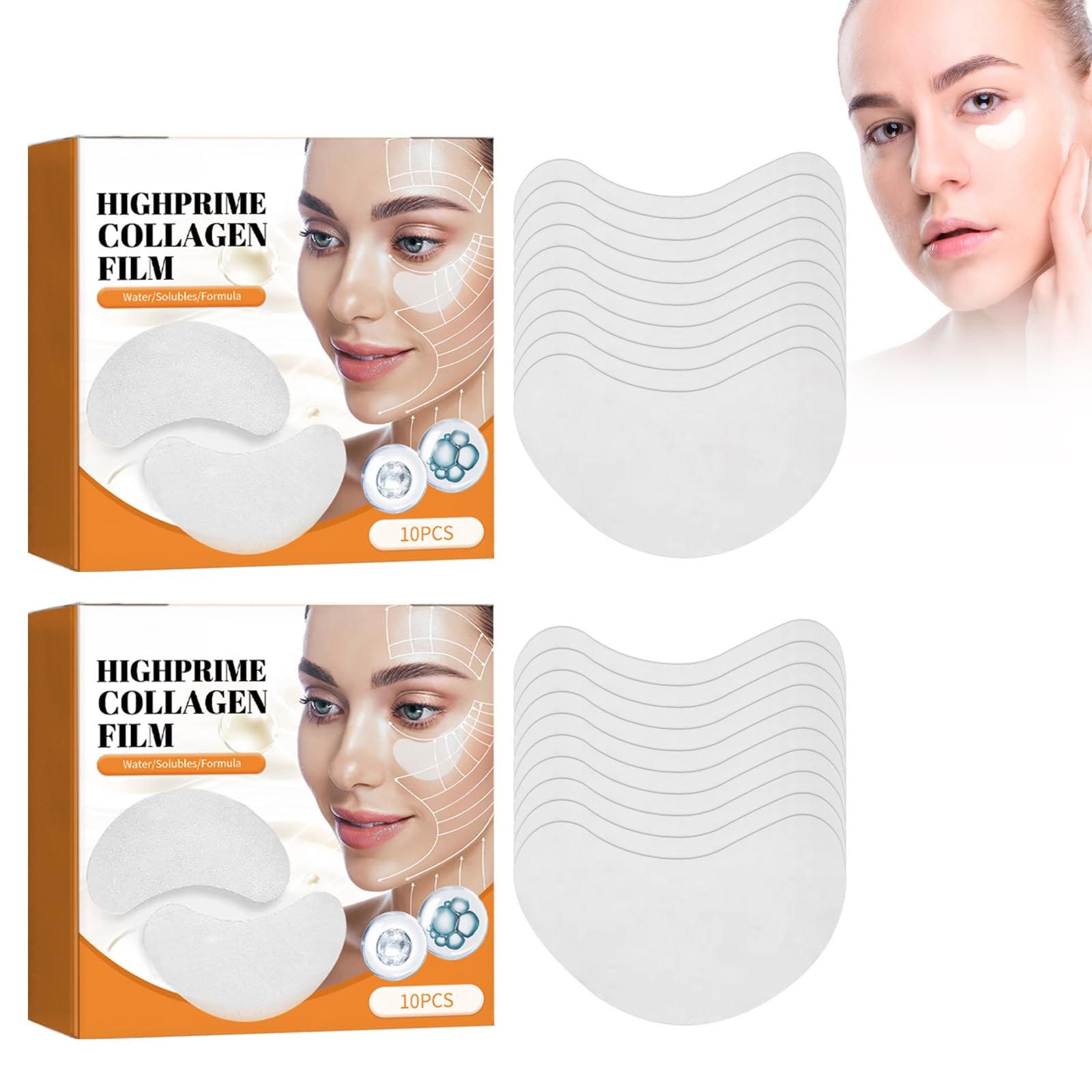 Плівка, що розчиняється в колагені (20 шт. в упаковці) Маска для пружності шкіри Highprime, фото №1