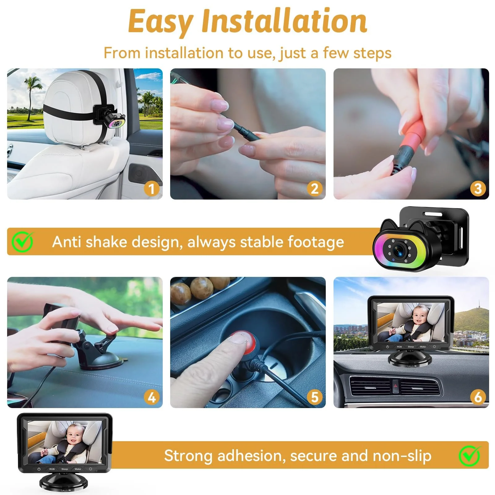 Автомобільна відеоняня камера 1080P 150° Night Vision 4.3 Inch LCD Display Black, фото №3 Автомобільна відеоняня камера 1080P 150° Night Vision 4.3 Inch LCD Display Black, фото №3