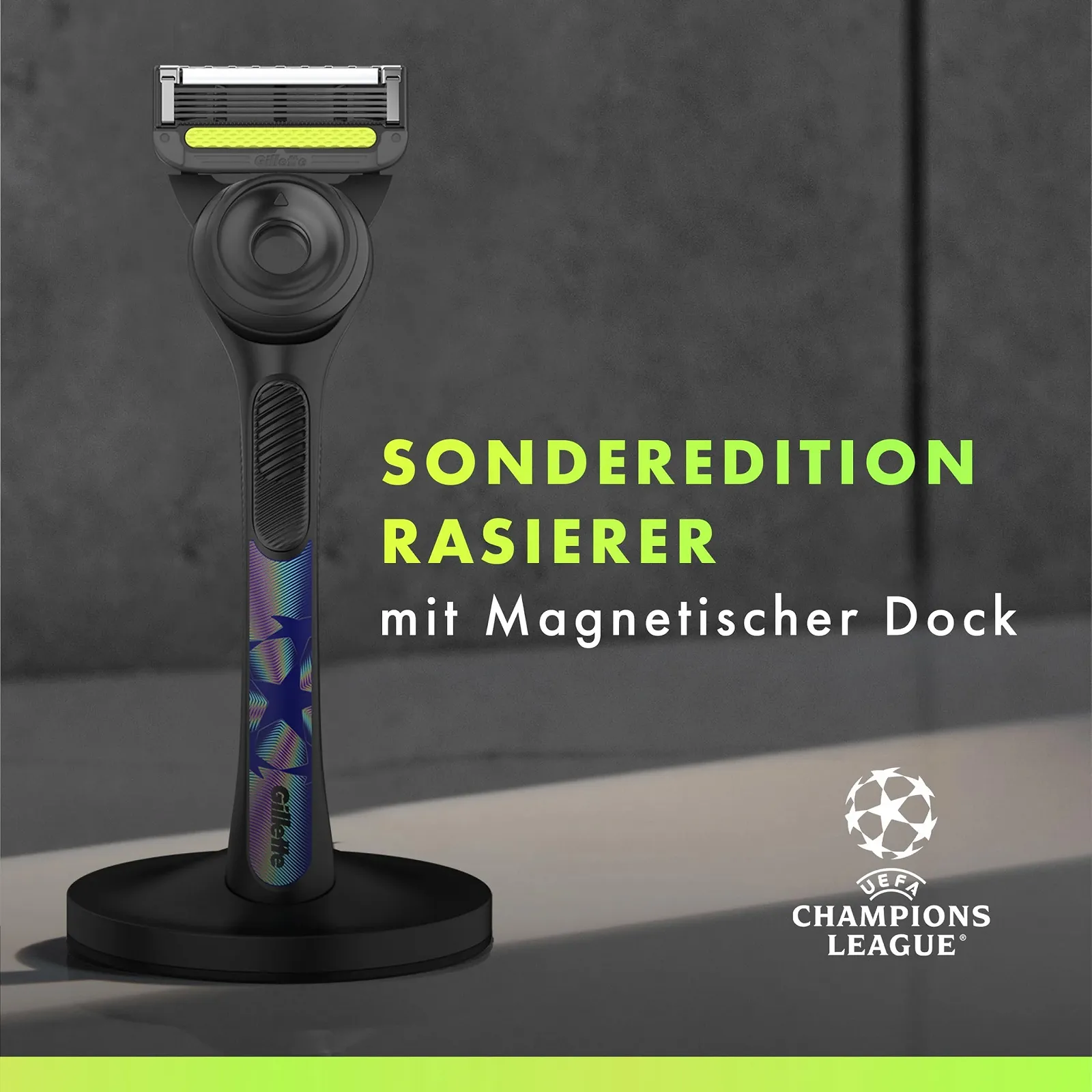 Бритва Gillette Labs UEFA Champions League Special Edition с очищающим элементом 1 ручка и 8 сменных лезвий с магнитной подставкой, фото №4
