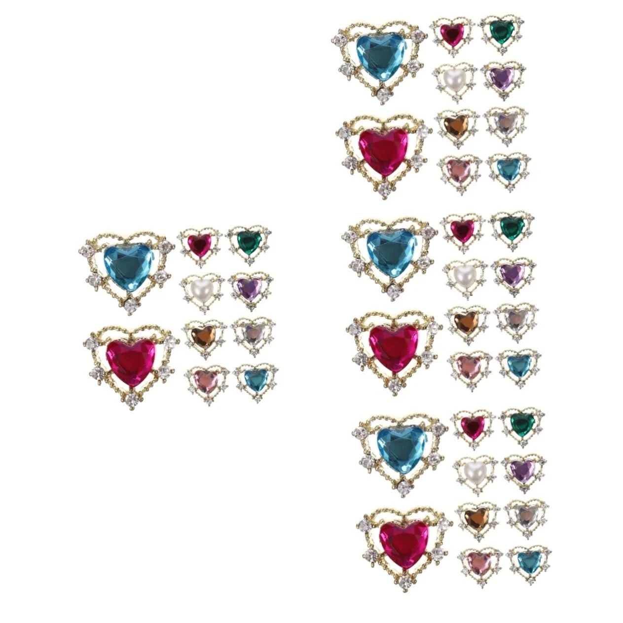 Паковання з 40 штук Любов Прикраса для нігтів Серце Декор для дівчат, фото №1