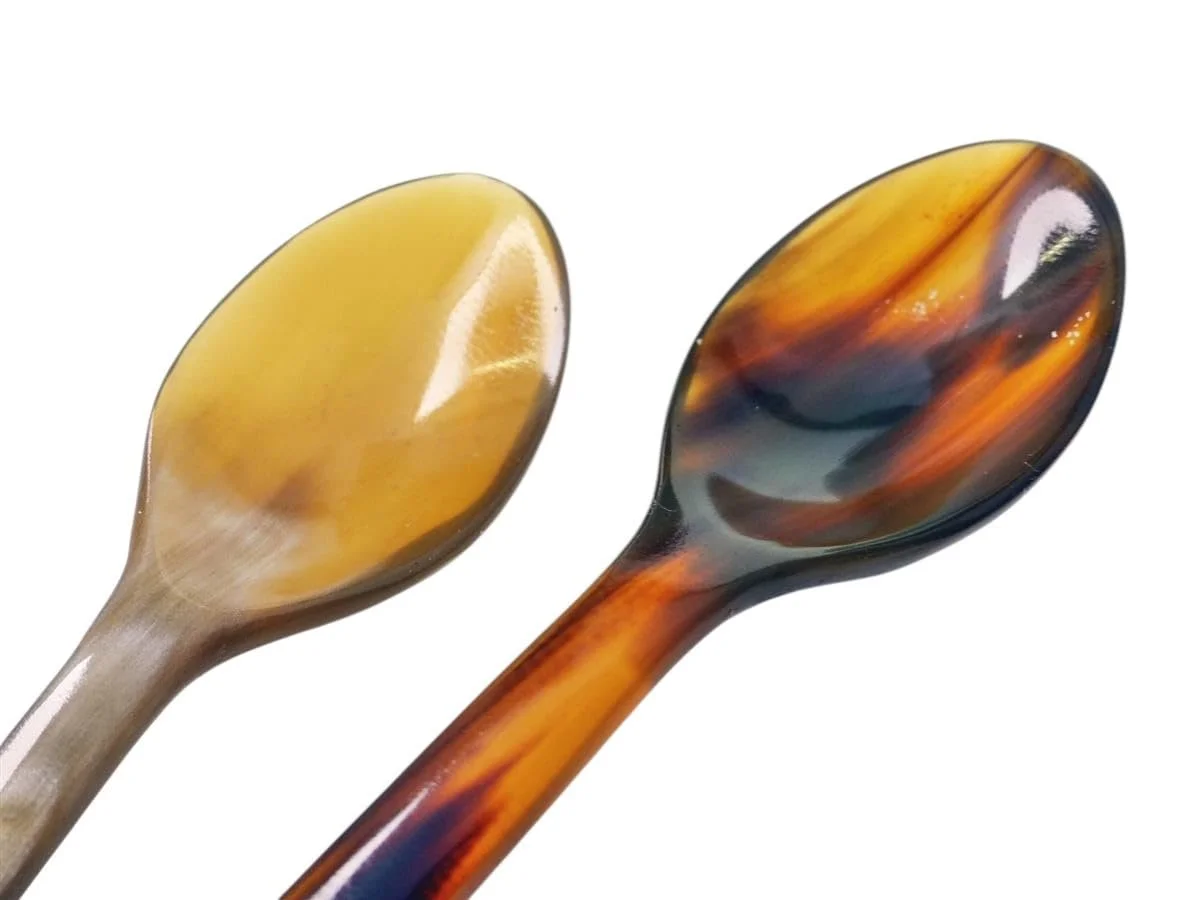 Набір з 4 рогових ложок Пряма зерниста структура, фото №3