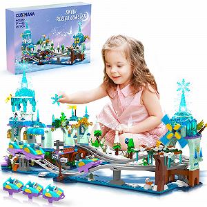 Конструктор CUBIMANA Frozen Roller Coaster с LED-подсветкой 837 деталей - Фото 1