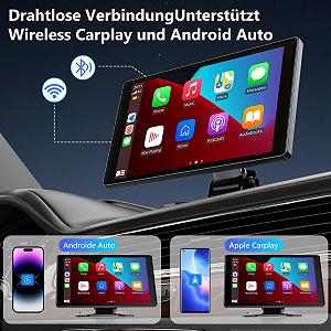 Дисплей Carplay CIRYASR 7 дюймов, беспроводной, автомобильная магнитола 2025, обновленная, портативный автомобильный мультимедийный плеер с Apple CarPlay и Android Car, камера заднего вида IP67, GPS-навигация synthetic.ua - Фото 1
