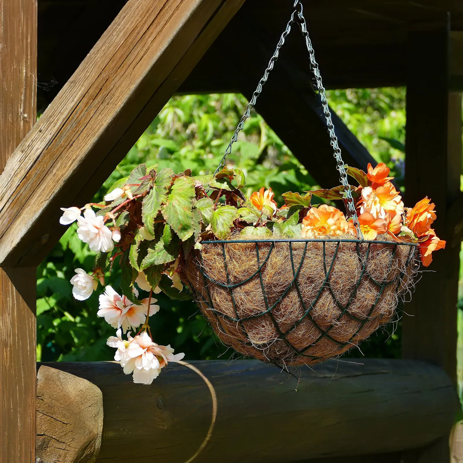 Підвісний кошик Spetebo металевий з кокосовою вставкою 30 см Чорний / Натуральний, фото №3 Підвісний кошик Spetebo металевий з кокосовою вставкою 30 см Чорний / Натуральний, фото №3