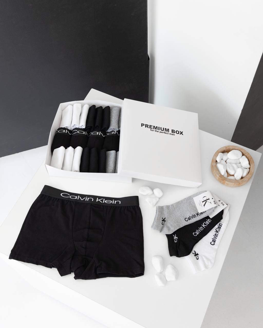 Комплект мужского белья 5 штук 18 пар носков Calvin Klein качественные мужские боксеры набор мужских, фото №1