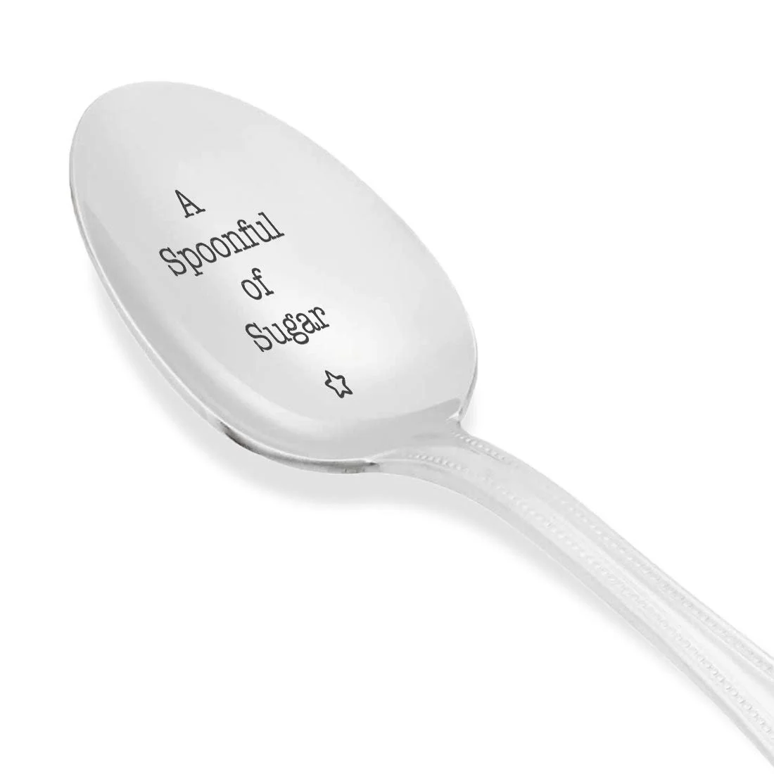 Ложка из нержавеющей стали A Spoonful of Sugar Mary Poppins Theme Teacher's Day Music Lovers Special Occasion Machine Engraved Spoons Ideas of Boston, фото №2