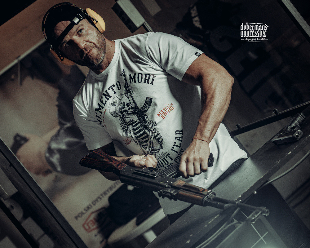 Мужская футболка серая Dobermans Aggressive Memento Mori TS290EGY XXXL, фото №4