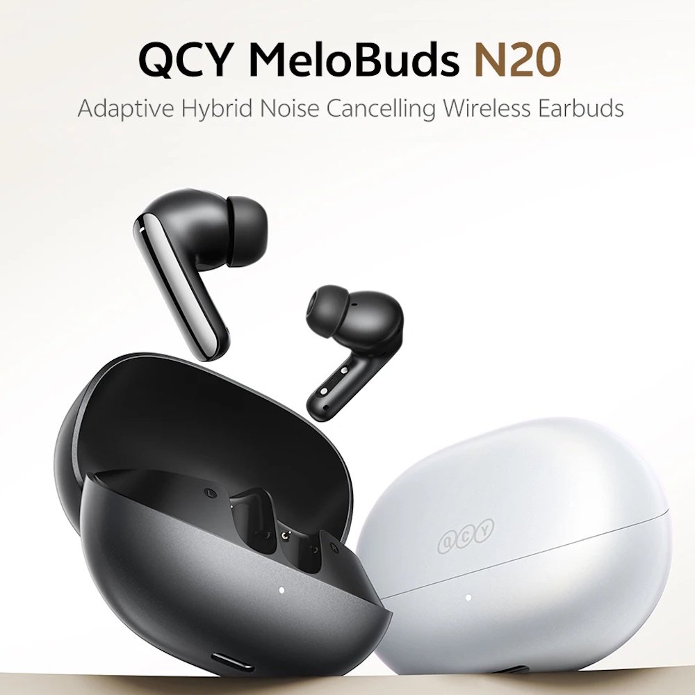 Наушники QCY MeloBuds N20 ANC -50dB BT6.0 Multipoint Black, фото №2