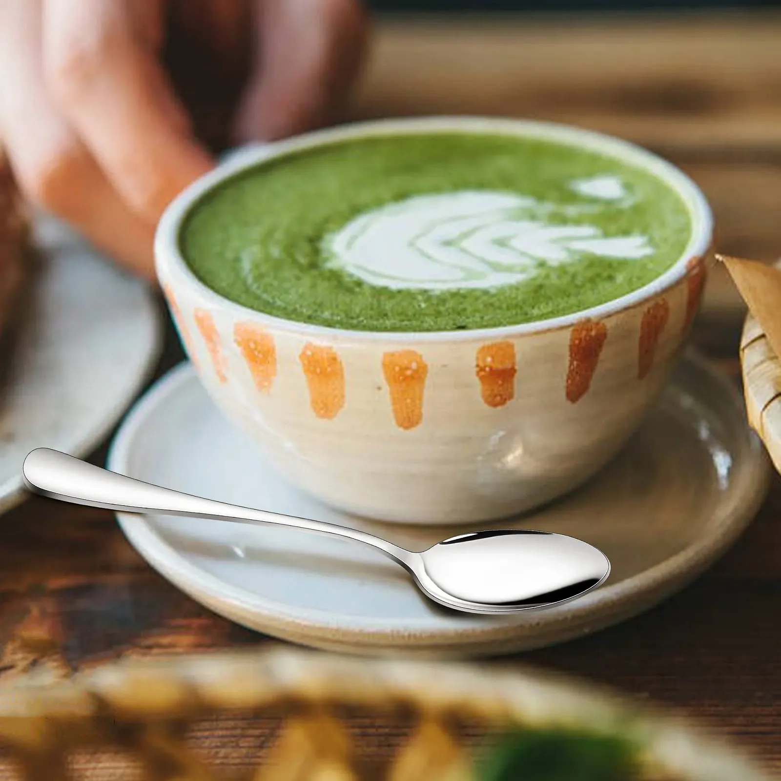 Ложки для кави Joyfair, 12 штук, чайні ложки з нержавіючої сталі, десертні ложки, набір з 12 маленьких ложок для дому/ресторану/готелю/кафе, круглі ручки та гладкі краї, можна мити в посудомийній машині 15 cm, фото №3